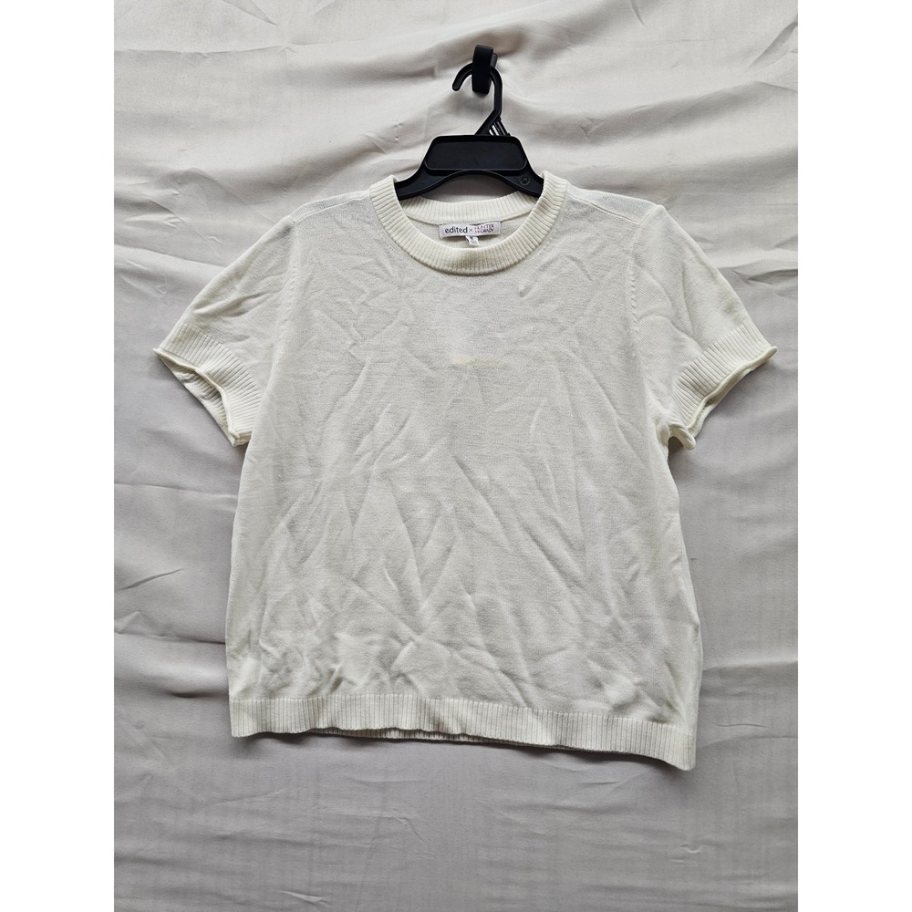 Hunter McGrady Womens Crewneck Pullover Sweater White Acrylic Casual Size Medium
